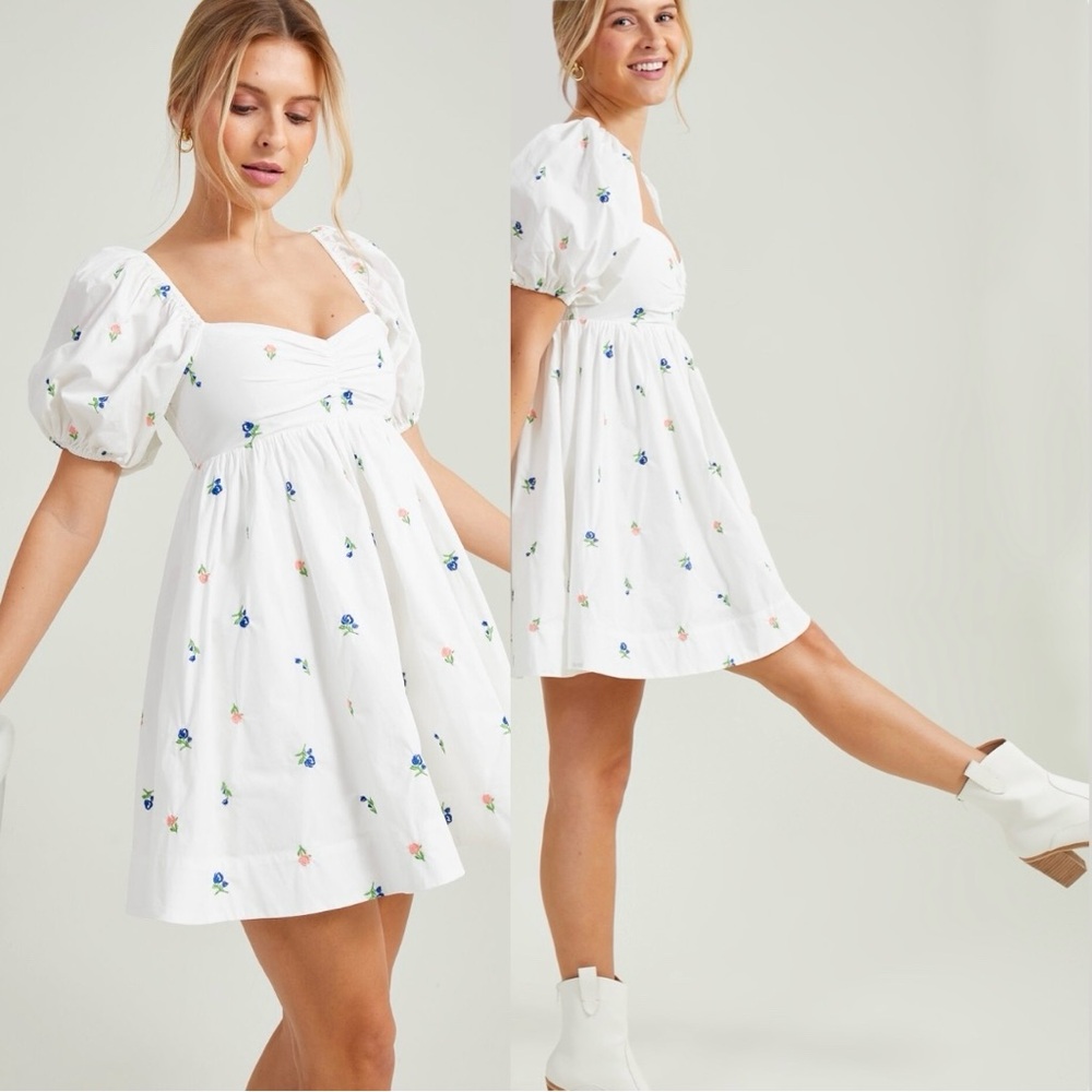 New Look milkmaid wildflower mini dress size medium impeccable pig
